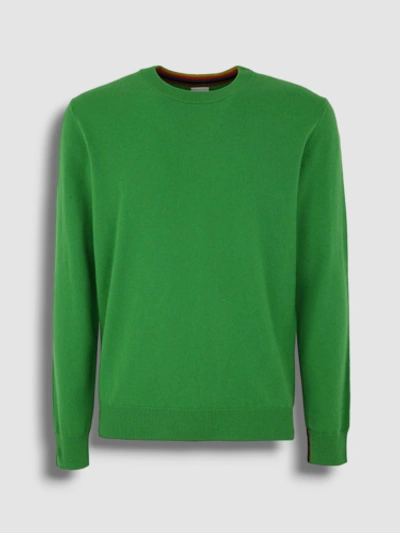 Pre-owned Paul Smith $650  Men's Green Cashmere Long Sleeve Crewneck Sweater Size S