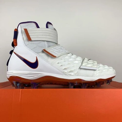 Pre-owned Nike Clemson Tigers Pe Force Savage 2 Td Football Cleats Ci9868-103 Men Size 15 In White