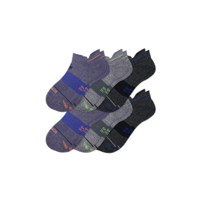 Bombas Merino Wool Blend Performance Ankle Sock 6-pack In Galaxy Blue Mix