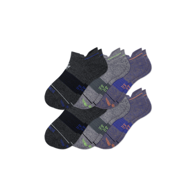 Bombas Merino Wool Blend Performance Ankle Sock 6-pack In Galaxy Blue Mix