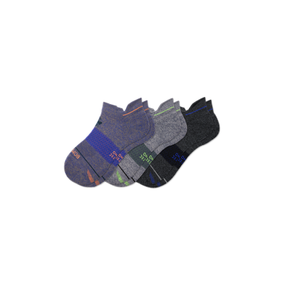 Bombas Merino Wool Blend Performance Ankle Sock 3-pack In Galaxy Blue Mix