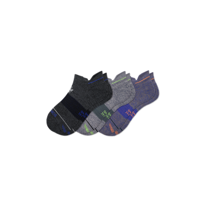 Bombas Merino Wool Blend Performance Ankle Sock 3-pack In Galaxy Blue Mix