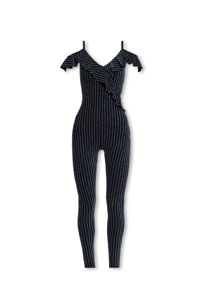 Dsquared2 Striped Ruffle Detailed Jumpsuit In New