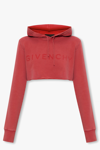 GIVENCHY GIVENCHY RED CROPPED HOODIE