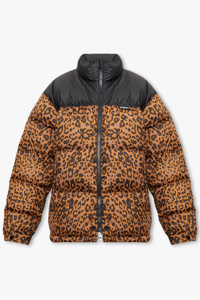 Vetements Animal Motif Padded Jacket In Brown