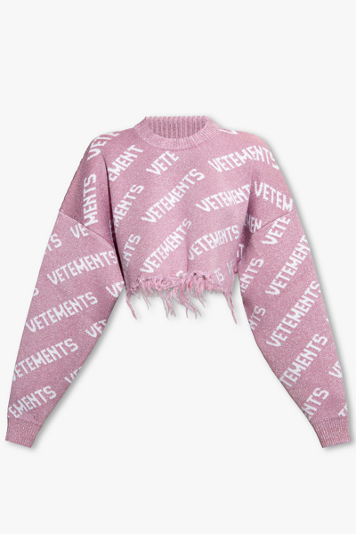 Vetements Monogram Cropped Sweater In New