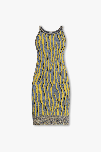 Bottega Veneta Graphic Patterned Slip Dress In New