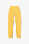 JACQUEMUS JACQUEMUS YELLOW ‘PLIDAO’ PLEAT-FRONT TROUSERS