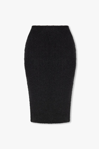 Bottega Veneta Woman Black Terry Fabric Skirt In New