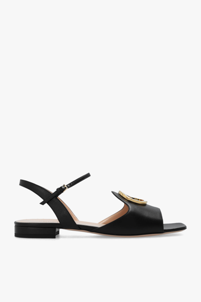 Gucci Logo-plaque Leather Sandals In New