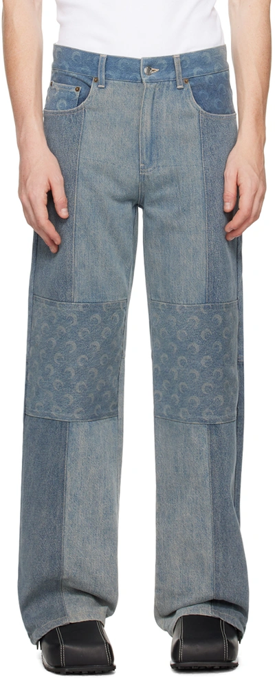 Marine Serre Regenerated Wide Leg Jeans In Gr30