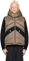 Balmain Men's Logo Print Nylon Puffer Vest In Wet Marronmarron Fon