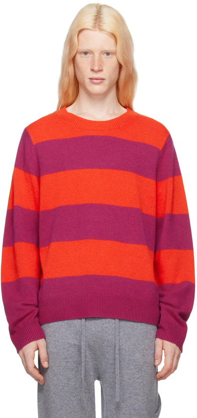 Guest In Residence Pink & Red Stripe Sweater In Magenta/cherry
