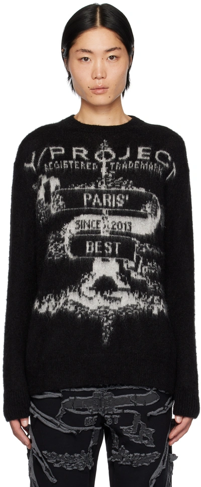 Y/project Paris' Best Oversize Organic Cotton Crewneck Sweatshirt In Black