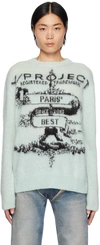 Y/project Paris Graphic-pattern Knitted-jumper In Baby Blue