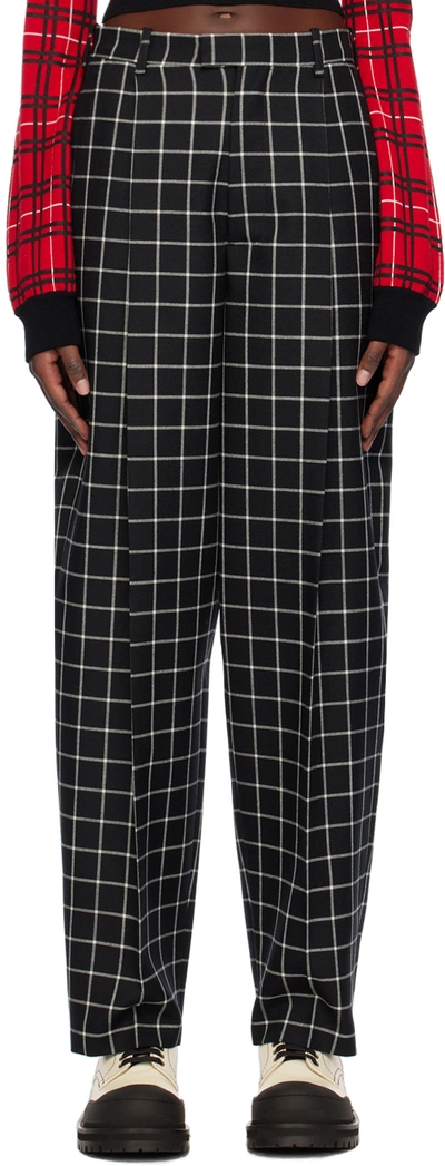 Marni Check Patterned Trousers In Black
