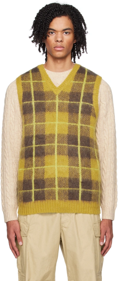 Beams Yellow Check Vest In Mustard58