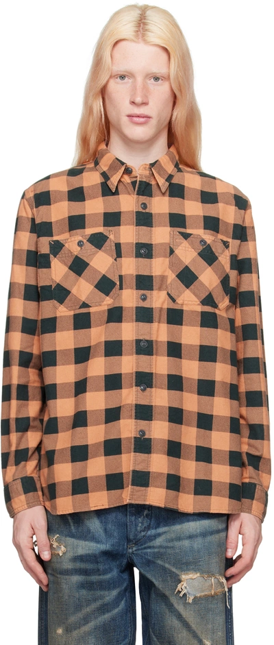 Rrl Hercules Checked Cotton Shirt In Rl-660 Coral/black