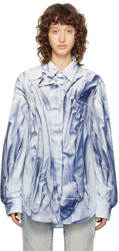 Y/project Blue Compact Print Shirt