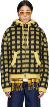 Marni Checked Mohair-blend Cardigan In Chy56 Maize