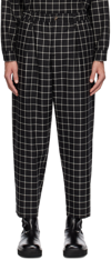 Shop Marni Black Check Trousers In Chn99 Black