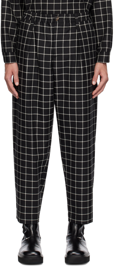 Marni Black Check Trousers In Chn99 Black