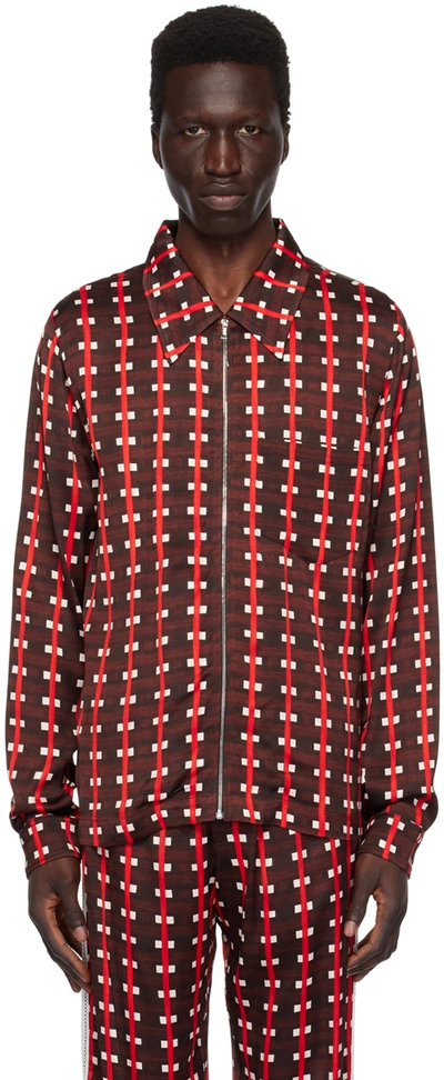 Wales Bonner Belief Printed Twill Shirt In Red
