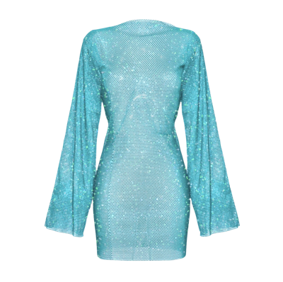 Santa Brands Maldivian Dream Diamond Mini Dress In Blue