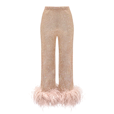 Santa Brands Blush Feathers Trousers In Beige