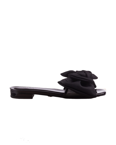 Atana Bow Slide Black Patent