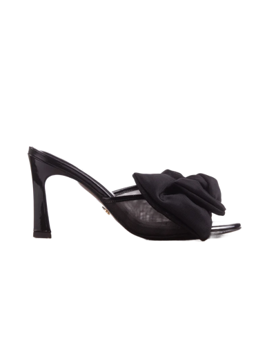 Atana Bow Mule 85 Black Patent