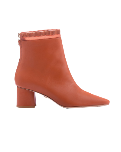 Atana Embroidered Sock Boot 55 Sienna Leather In Orange