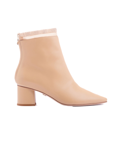 Atana Embroidered Sock Boot 55 Wheat Leather In Beige