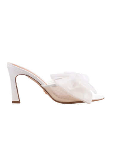 Atana Bow Mule 85 White Patent