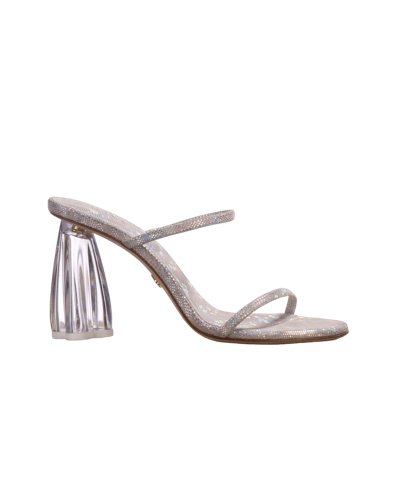 Atana Fiorellini Glass Heel 95 Disco Suede In Silver