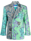 ERL MULTICOLOURED FLORAL-PRINT DOUBLE-BREASTED BLAZER - MEN'S - WOOL/VISCOSE/POLYESTER