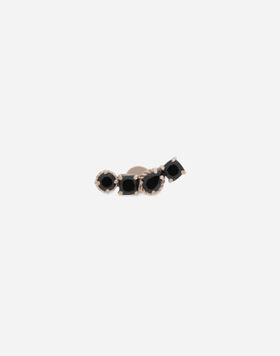 Dolce & Gabbana Single Earring In White Gold 18kt With Black Spinels