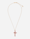 Dolce & Gabbana Anna Pendant In Red Gold 18kt With Pink Tourmalines In Red
