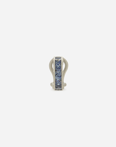 Dolce & Gabbana Anna Single Earring In White Gold 18kt With Blue Sapphires