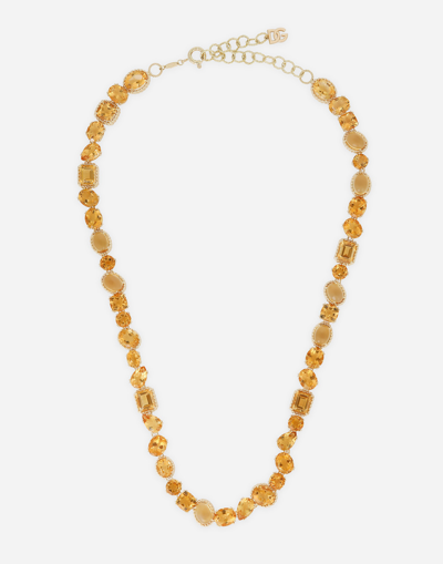 Dolce & Gabbana Anna Necklace In Yellow Gold 18kt With Citrines