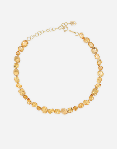 Dolce & Gabbana Anna Necklace In Yellow Gold 18kt With Citrines
