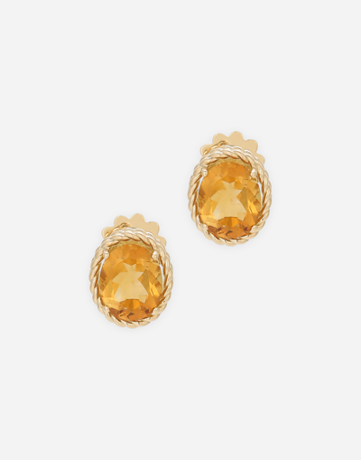Dolce & Gabbana Anna Earrings In Yellow Gold 18kt With Citrines