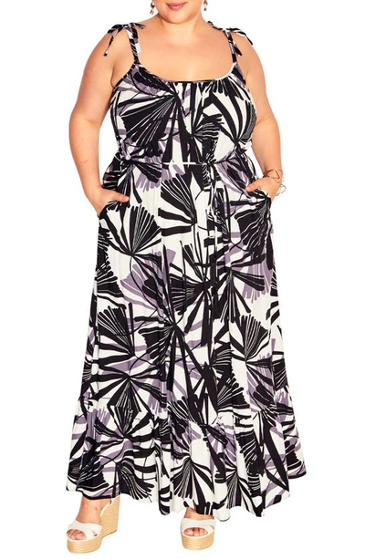 City Chic Tilly Floral Maxi Sundress In Costa Rica