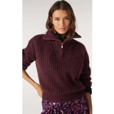 Ba&sh Baltan Knit Sweater In Burgundy