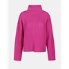 360cashmere Angelica Checkered Rib Boxy Turtle Neck Sweater In Magenta Pink