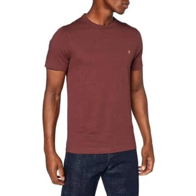 Farah Man T-shirt Brick Red Size M Organic Cotton In Burgundy