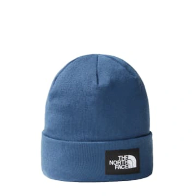 The North Face Dock Worker Logo Patch Beanie In Blue