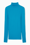 Cos Merino Wool Turtleneck Top In Turquoise