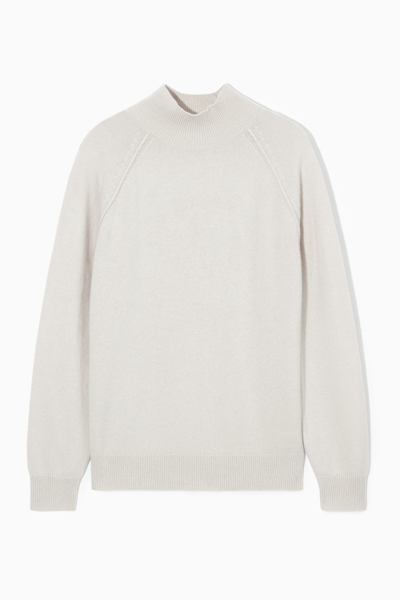 Cos Pure Cashmere Funnel-neck Jumper In Beige