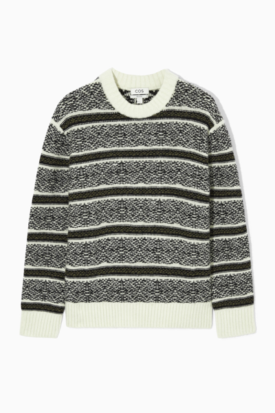 Cos Fair Isle Wool Jumper In White